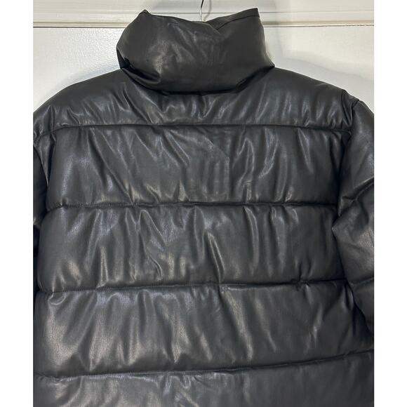 Avec Les Filles Faux Leather Black Puffer Jacket Size XS NWT Oversized - Picture 13 of 16